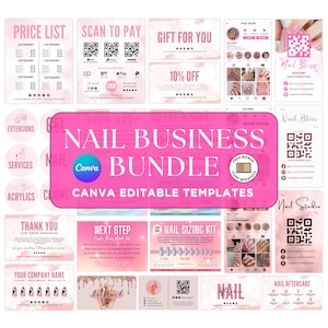 Press On Nail Business Bundle, Nail Business Template Bundle, Nails Sizing Kit, Nail Tech Business, Nail Business Cards, Beauty Templates