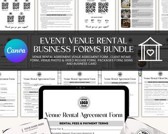 Event Venue Rental Business Forms Bundle, Venue Rental Service Contract, Wedding Venue Rental Intake Forms, Event Contract Venue Agreement