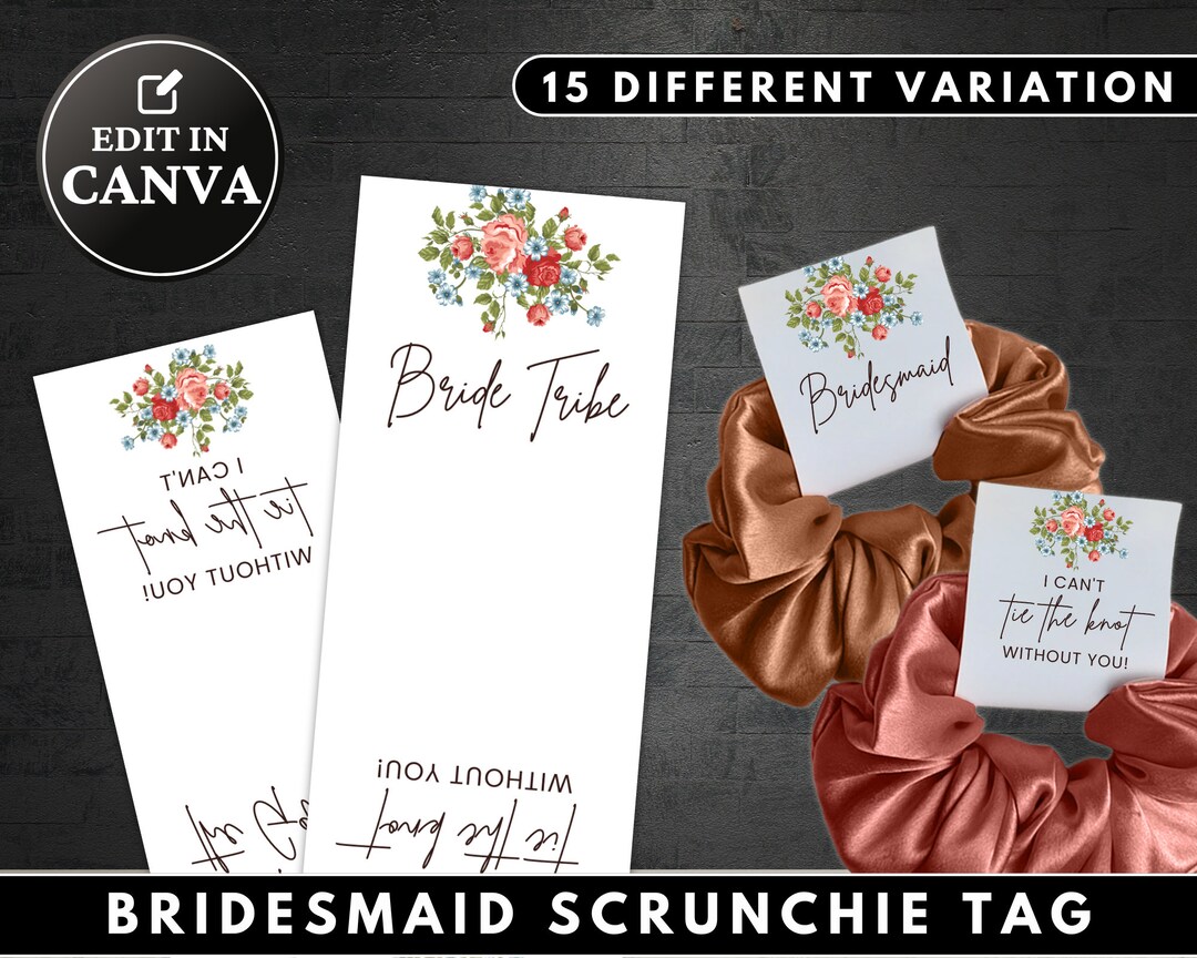 Scrunchie Tag Template, to Have and to Hold Your Hair Back, Editable