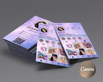 Scrunchie Business Card Template: Instagram QR Code (Canva)