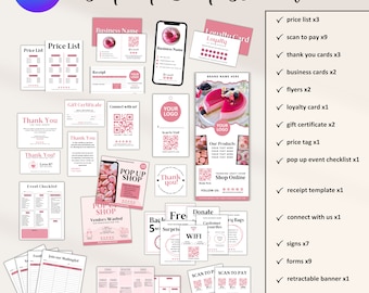 Craft Show Bundle, Order Form Template, Craft Fair Template, Small Business Bundle, Price List Template. Scan To Pay Templatea