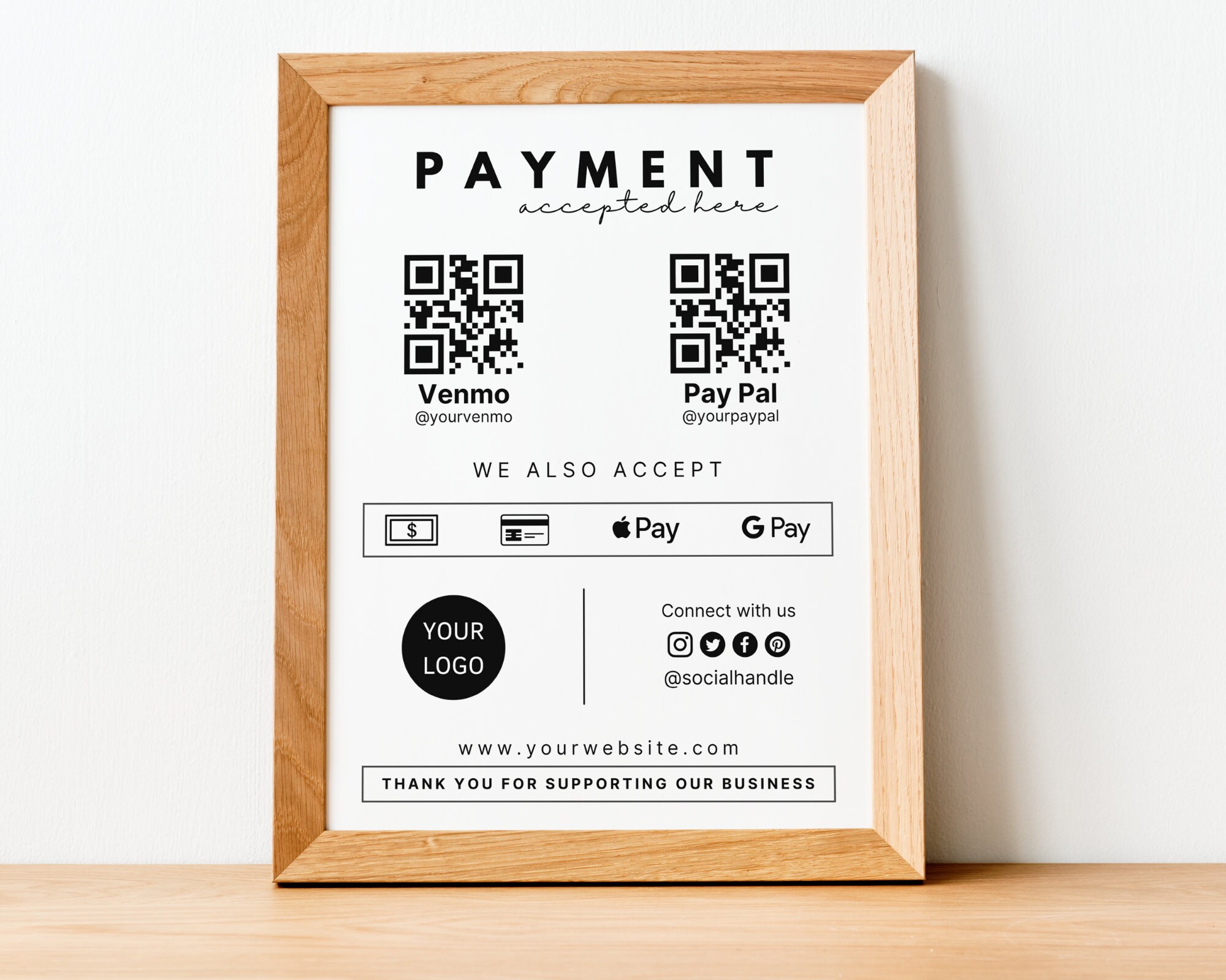 Qr Code Sign Pament Editable Scan to Pay Sign: QR Code Payment Template (canva) - Etsy ...