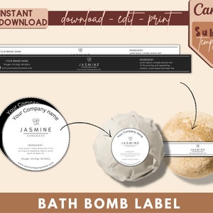 Bath Bomb Labels, Bath Bomb Tags, Cosmetic Labels, Wrap Around Labels, Bath Bomb Packaging, Body Product Labels, Bath Salt Label