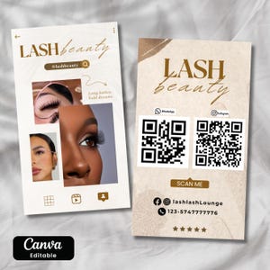 2025 Instagram Business Card, IG Lash Tech Business Cards, DIY Editable Business Card Template, QR Code Business Card, Canva Editable