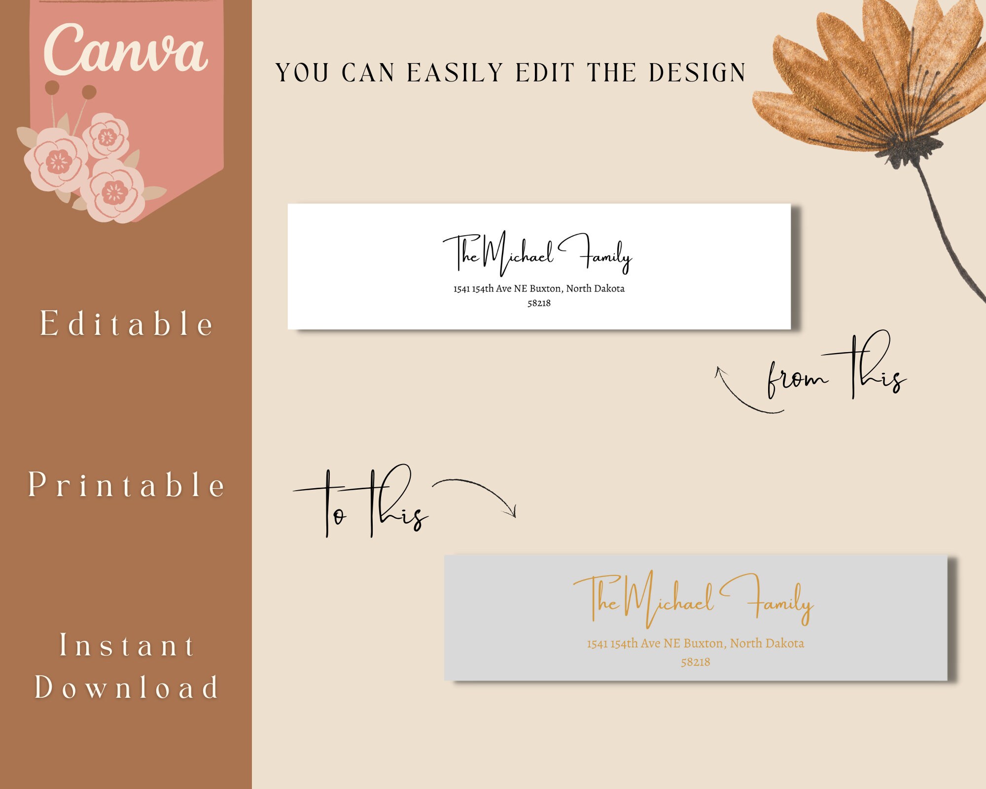 Address Labels Template Printable Cute Return Address Labels Etsy