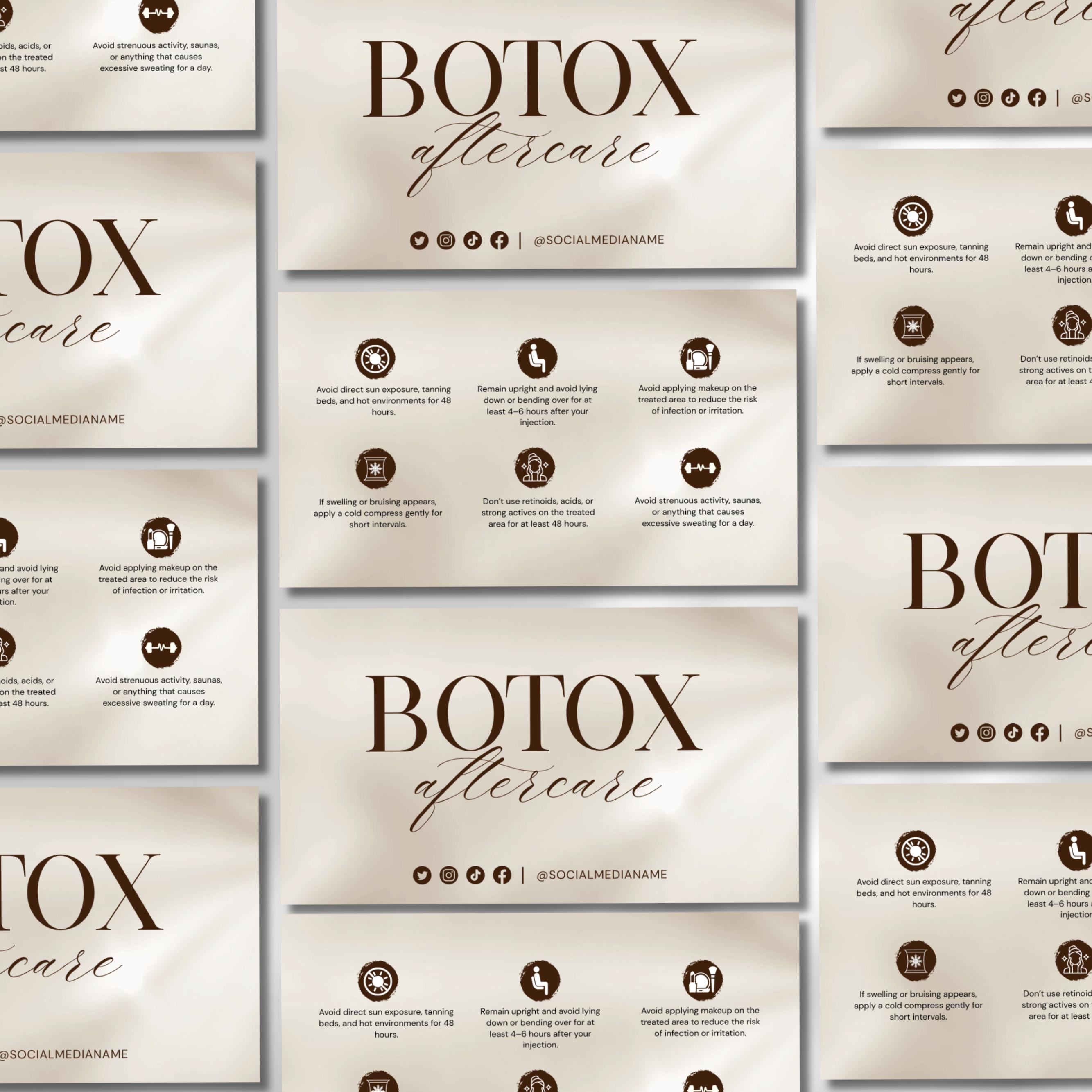Editable Botox Aftercare Card, Printable Aftercare Card Template, Botox ...