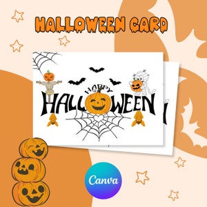 Carte d'Halloween numérique à imprimer | Carte d'Halloween imprimable | Carte d'Halloween drôle à imprimer, carte de voeux d'Halloween