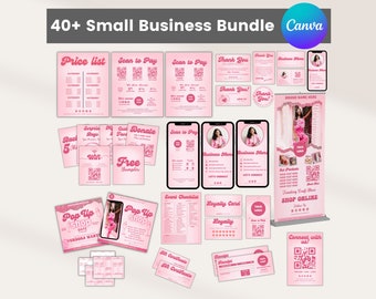 Small Business Template Bundle, Price List Template, Editable Canva Templates, Business Cards Template Small Business Signs Gift Certificate