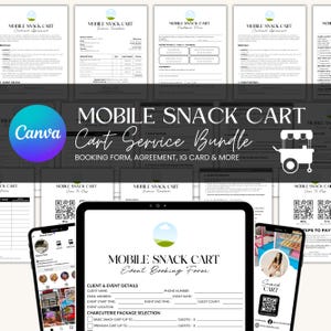 Mobile Snack Bundle, Mobile Snack Contract, Event Vendor Contract, Snack Cart Plan, Snack Agreement, QR Code Sign