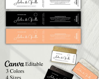Editable Soap Label Template: Modern DIY Soap Wrappers (Canva)