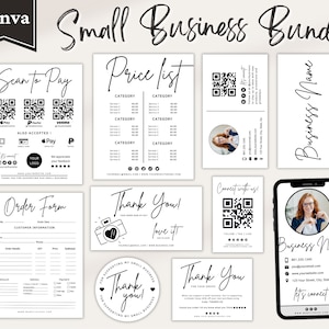 Craft Show Bundle, Bestellschein Vorlage, Handwerksmesse Vorlage, Scan To Pay Vorlage, Small Business Bundle, Preisliste Vorlage