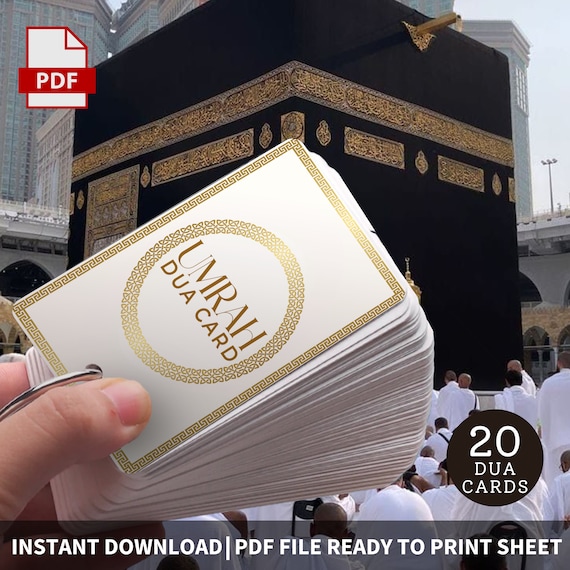 Umrah Dua Card - Guida Umrah passo passo con accessori essenziali | Flash card Umrah tascabili per pellegrini | Libro di preghiere Umrah completo | Regalo Umrah ideale per uomini, donne e