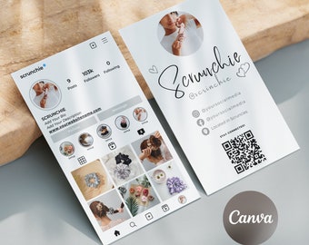 2025 Instagram Business Card, IG Business Card, Scrunchie IG Business Card, QR code Business Card, Instagram Business Cards