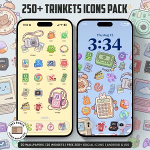 250+ Trinkets Icon Pack For IOS, iPhone iPad, Tablet, Android,  Nostalgia Trinkets Icon Pack, Instant Download