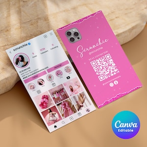 2025 Instagram Business Card, IG Business Card, Scrunchie IG Business Card, QR code Business Card, Instagram Business Cards