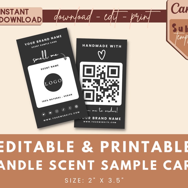 Sample Card for Scent Etsy