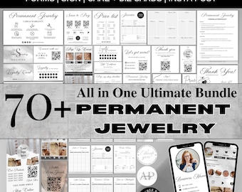 Permanent Jewelry Business Starter Kit, Permanent Jewelry Bundle, Permanent Jewelry Consent Forms, Permanent Jewelry Care and Business Cards