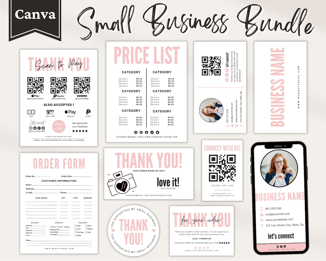 Craft Show Bundle: Order Form, Price List, Scan to Pay (digital ...