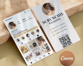 2025 Instagram Business Card, IG Business Card, Scrunchie IG Business Card, QR code Business Card, Instagram Business Cards