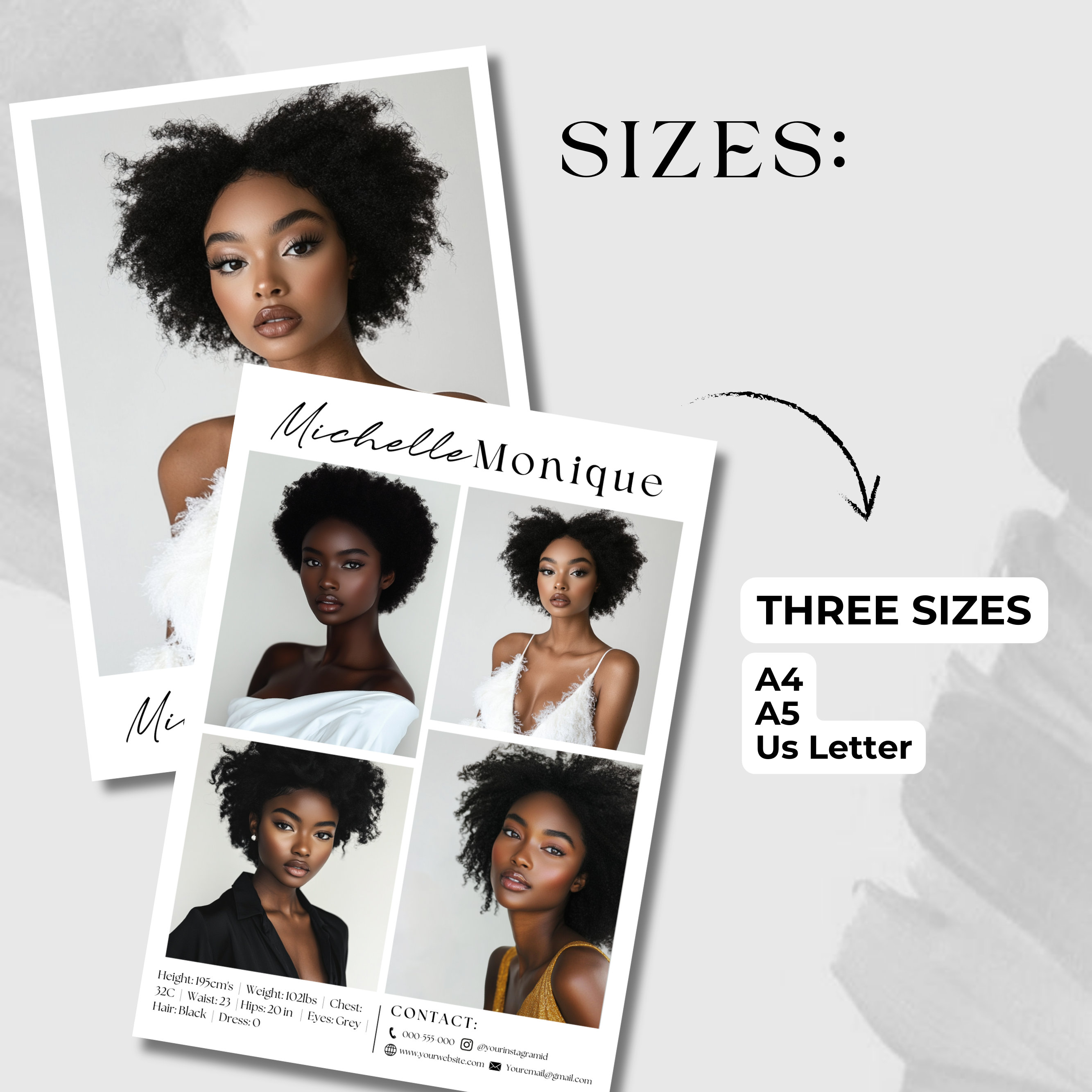 Comp Card, Model Comp Card Template, Zed Card for Models Template ...