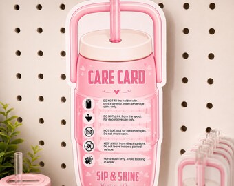 Can Cooler Care Card, Drink Cooler Care Cards, Editable Canva Templates, Jug Insert Cards, Drink Holder Card Cards, Summer Break Gifts