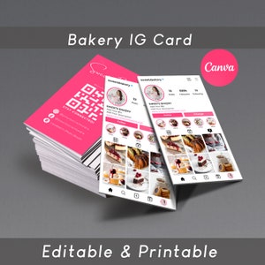 2025 Instagram Visitenkarte, IG Visitenkarte, Bäckerei Instagram Visitenkarte, QR-Code Visitenkarte, Instagram Visitenkarten