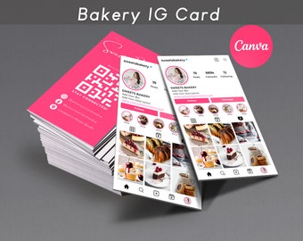 2025 Instagram Business Card, IG Business Card, Bakery Instagram Business Card, QR code Business Card, Instagram Business Cards