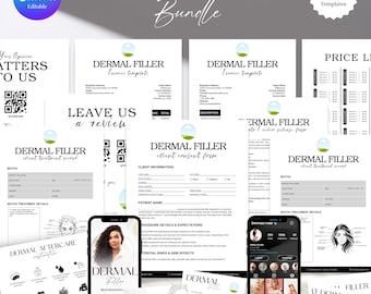 Dermal Filler Consent Forms, Dermal Filler Consultation Form, Dermal Filler Forms, Editable Botox and Dermal Filler Client Intake Bundle