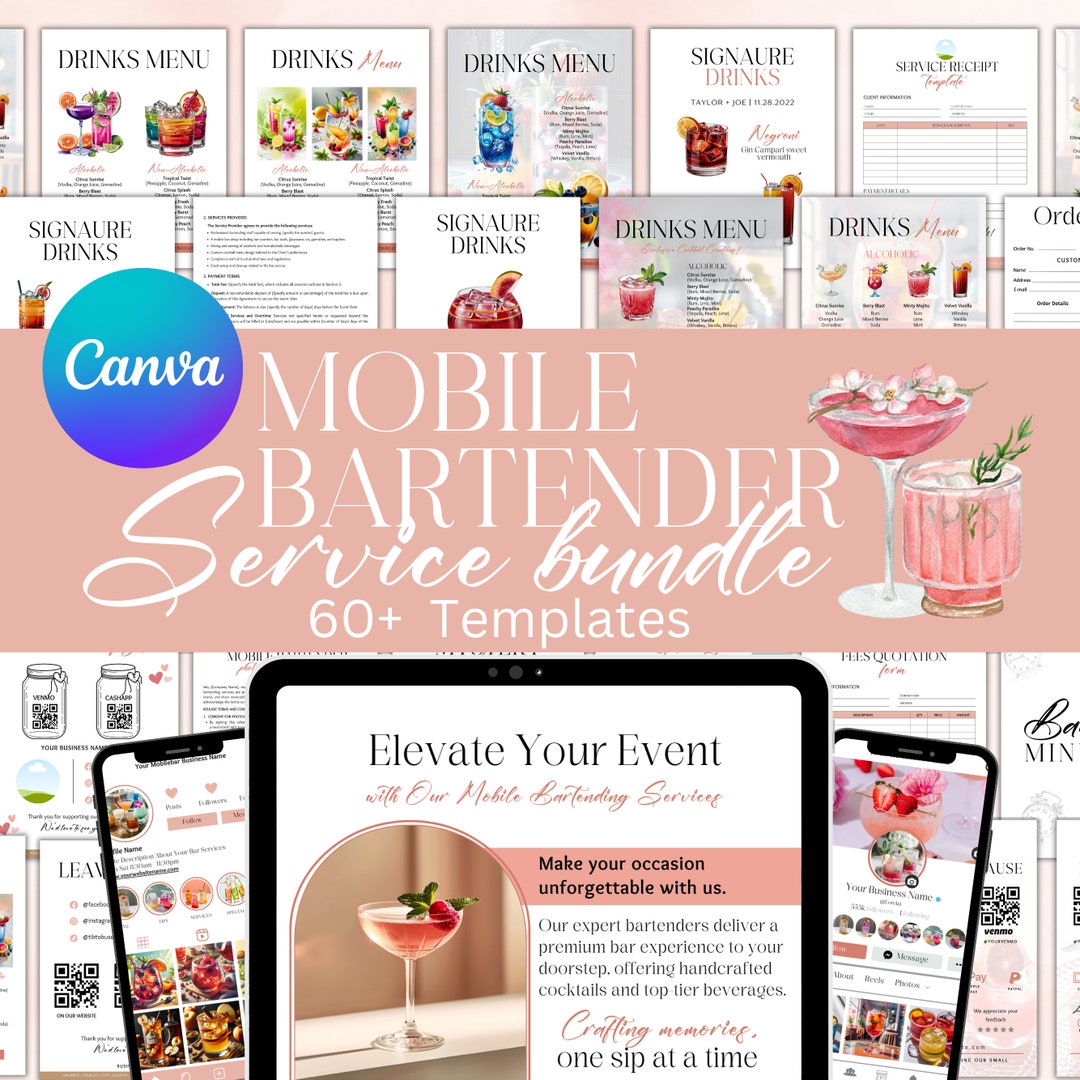 Mobile Bartender Bundle, Mobile Bar Contract, Bartender Contract ...