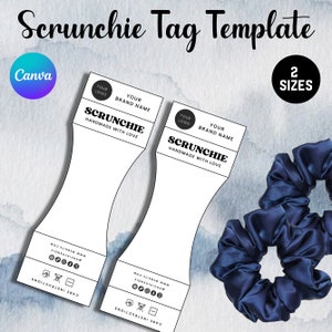 Scrunchie Tag, Scrunchie Tag Template, Scrunchie Tag svg, Scrunchie Hang Tags, Customizable Editable, Canva Template, Instant Download