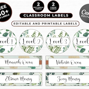 Circle Classroom Labels, Printable classroom Name labels, EDITABLE Student Name Labels, Class Labels, DIGITAL DOWNLOAD