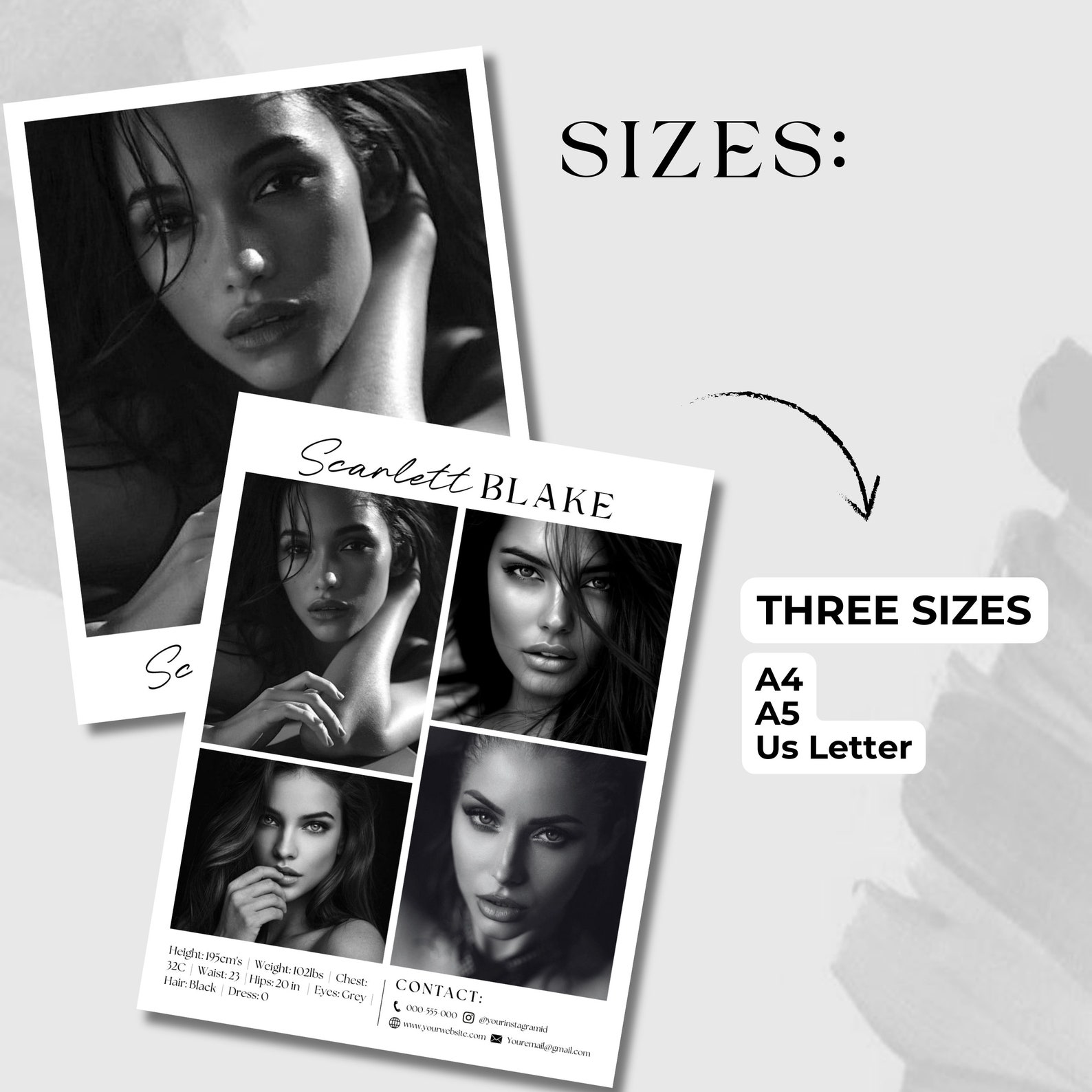 Comp Card, Model Comp Card Template, Zed Card for Models Template ...