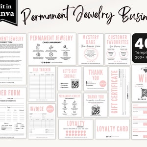 Kit de démarrage commercial pour bijoux permanents, Formulaires de consentement pour bijoux permanents, Carte de garantie pour bijoux permanents, Cartes d'entretien pour bijoux permanents, Toile