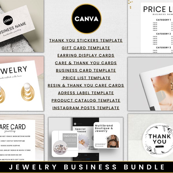 Jewelry Business Bundle, Jewelry Business Cards, Jewelry Display Card, Jewelry Business Starter Kit, Jewelry Business Instagram