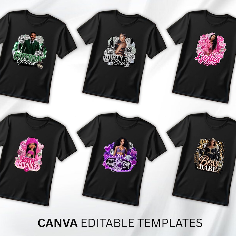 Bundel verjaardag ontwerpsjabloon, 30+ verjaardagssticker, stickers piepschuim beker, T-shirtontwerpen, bewerkbare roze cheetah, cowgirl, casino, Y2k-ontwerp afbeelding 3