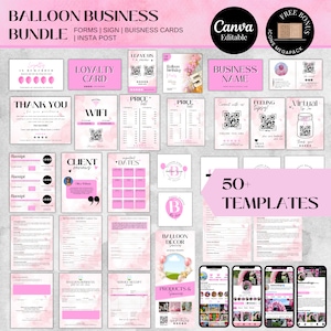 Balloon Business Bundle, Balloon Menu Contract Artist, Balloon Garland, Balloon Decor, Balloon Order Form Branding Bundle Balloon Price List