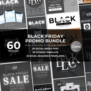 Black Friday Promo Bundle For Sell Digital Product, Black Friday Instagram Bundle, Black Friday Email Template, Black Friday Canva Bundle
