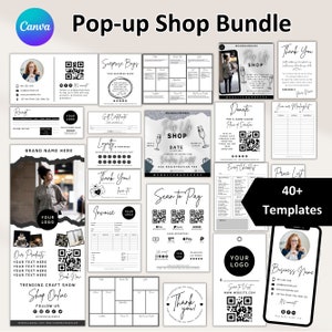 Small Business Bundle, Scan To Pay Template, Pink Retro Craft Fair Template, Order Form Template, Vendor Display, Pop up Shop Bundle