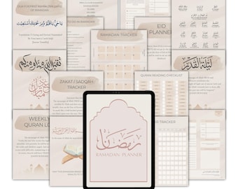 Ramadan planner 2026, digitale moslims 30 dagen planner, korantracker, gewoontetracker, ramadandoelen, 3 dagen eid-planner, digitale download
