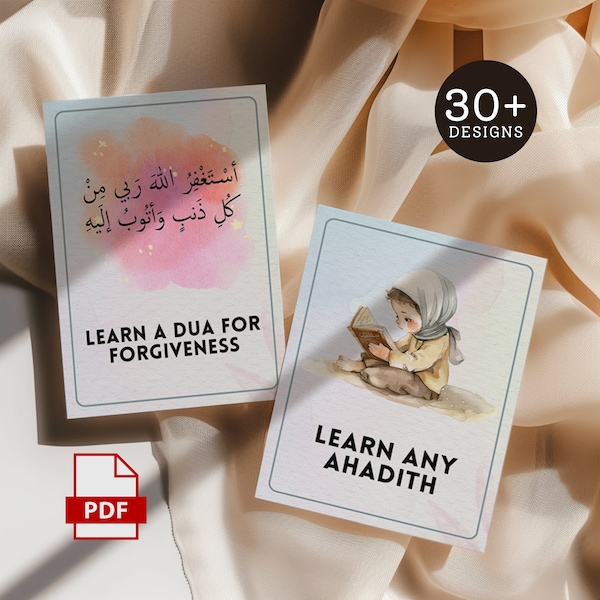 30 Ramadan Good Deeds Cards, Ramadan Islamic Games, Ramadan Flash Cards, Ramadan Advent Cards, Kids Good Deeds, Ramadan Gift, Printable PDF