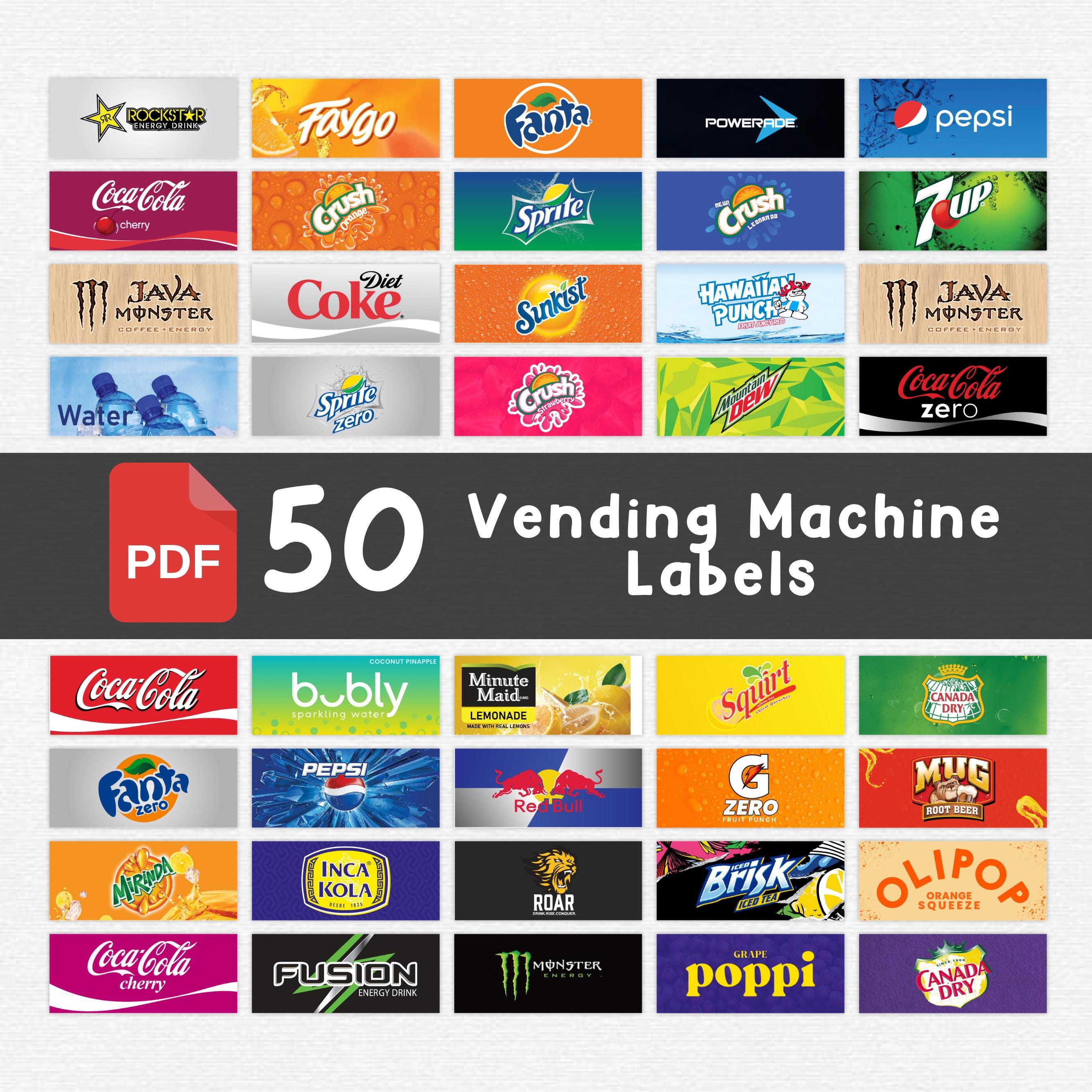 Vending Machine Labels, High Quality Labels, Sparkling Water and Soda ...