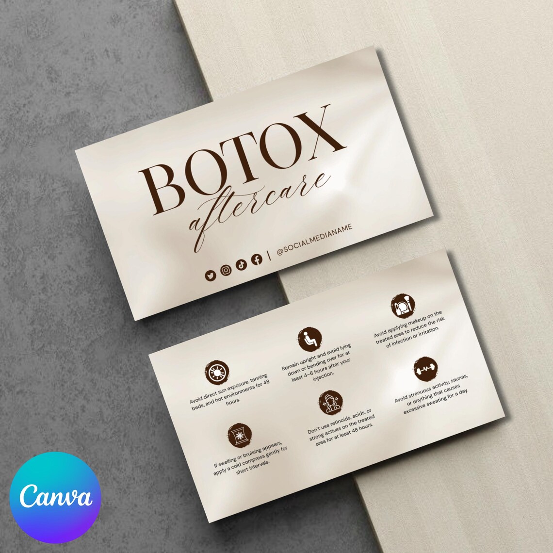 Editable Botox Aftercare Card, Printable Aftercare Card Template, Botox ...