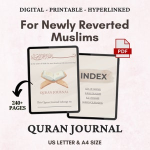 Digital Quran Journal For Newly Reverted Muslims, Quran Journal 2024, Holy Quran For Newly Welcoming Islam, Canva Printable Instant Download