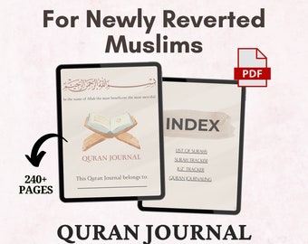 Digital Quran Journal For Newly Reverted Muslims, Quran Journal 2024, Holy Quran For Newly Welcoming Islam, Canva Printable Instant Download