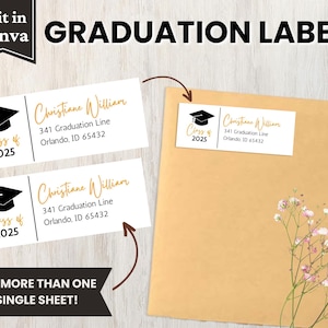 Graduation Announcement Mailing Label, Class of 2023, Grad Party Address Labels, Avery 18660 8160, Editable & Printable, Digital Download