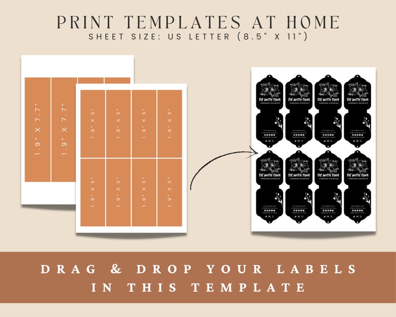 Printable Scrunchie Hang Tags Editable Scrunchie Tag Etsy