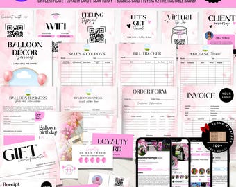 50+ Balloon Garland Artist Business Forms Bundle, Balloon Artist Contract, Balloon Price List, Event Decor Business, Canva Templates