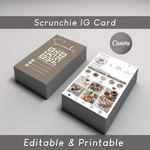 2025 Instagram Business Card, IG Business Card, Scrunchie IG Business Card, QR code Business Card, Instagram Business Cards
