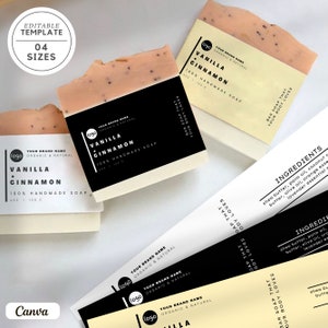 Editable Soap Label Template, Wrap Around Soap Label, Soap Label Template Canva, Printable DIY Modern Soap Wrappers, Body Product Labels