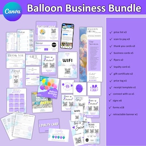 Balloon Business Bundle, Balloon Menu Contract Artist, Balloon Garland, Balloon Decor, Balloon Order Form Branding Bundle Balloon Price List